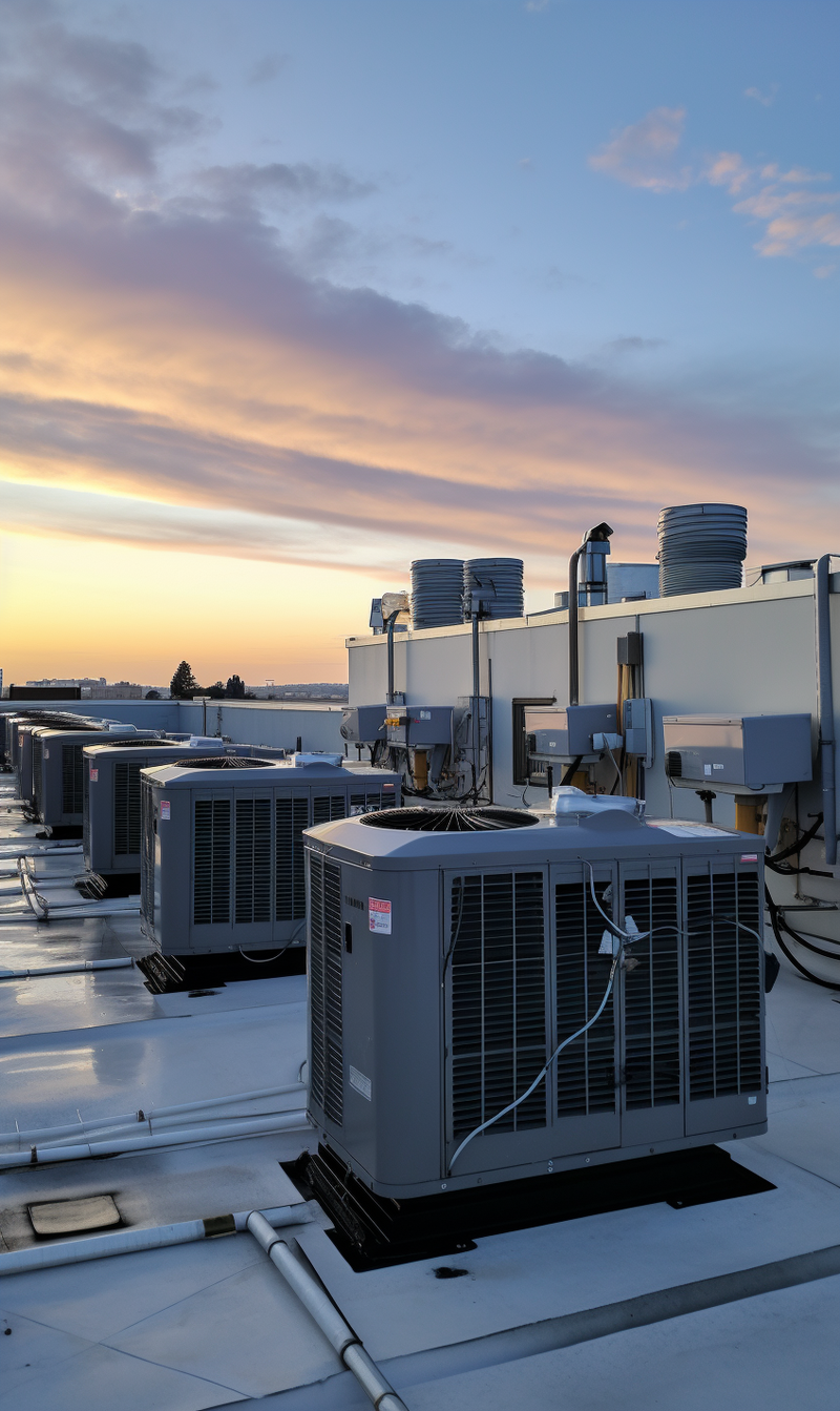 commercial hvac units on a roof